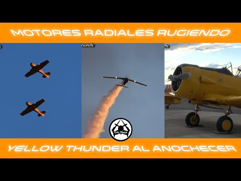 Espectaculo Aéreo Nocturno 🇺🇲 Dos Aviones T-6, un Solo Rugido | Yellow Thunder al aAnochecer #show 