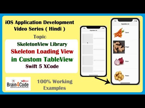 How to Display Skeleton Loading View in Custom TableView in Swift | Hindi | SkeletonView Library iOS