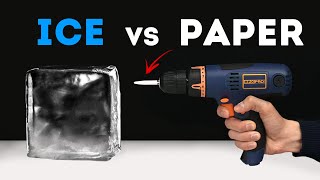 Experiment: ICE vs PAPER | What can you drill with paper?