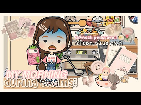 🎀My morning during EXAMS!! 📚🤍🧴|| ˚⟡˖ ࣪living alone!? || Miga world 🌍