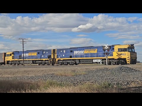 3PM6 PN up "Linfox Express #2" (NRs 83 & 97, 93P), Perth to Melbourne, 1745, 14/11/25, Lubeck VIC 