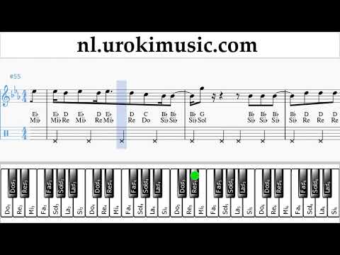 Piano Leren Spelen (rechter hand) Reik ft. Ozuna, Wisin - Me Niego Tablatura um-a799