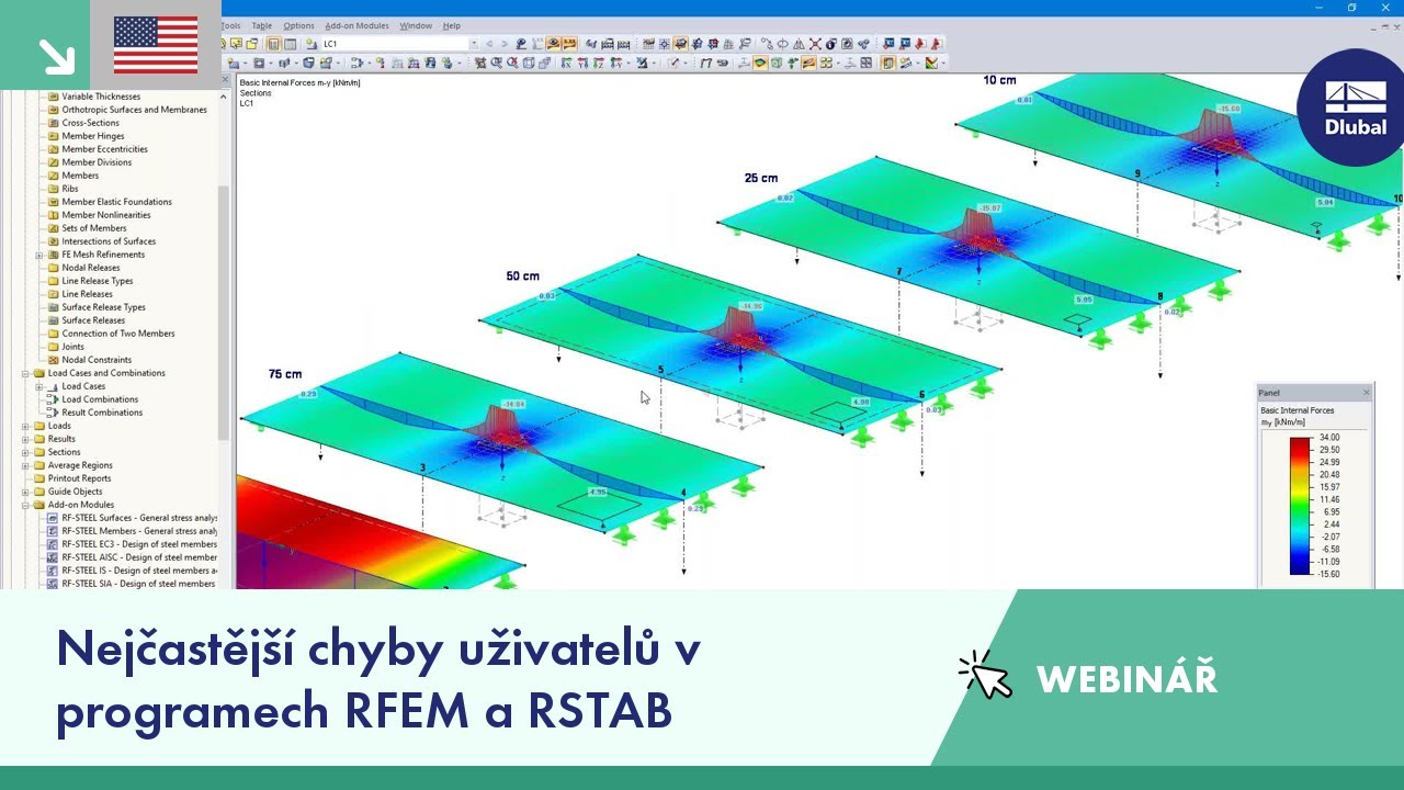 Nejčastější chyby uživatelů v programech RFEM a RSTAB