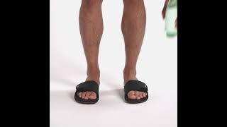 Reef Mens Fanning Slide   Bottle Opener Sandal , Black Silver, 6   Shoes