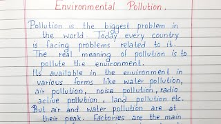 Write a short essay on Environmental Pollution | Essay Writing | English