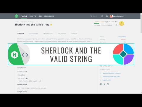 Sherlock And The Valid String Hackerrank Problem Solution Python