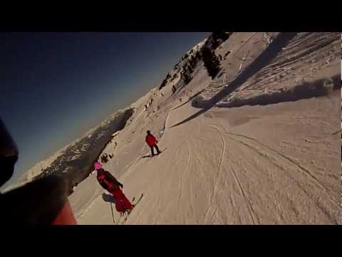 Zillertal Arena - Gerlos Part 1 - Downhill to Kreuzjoch X-Press (skihelm kamera)