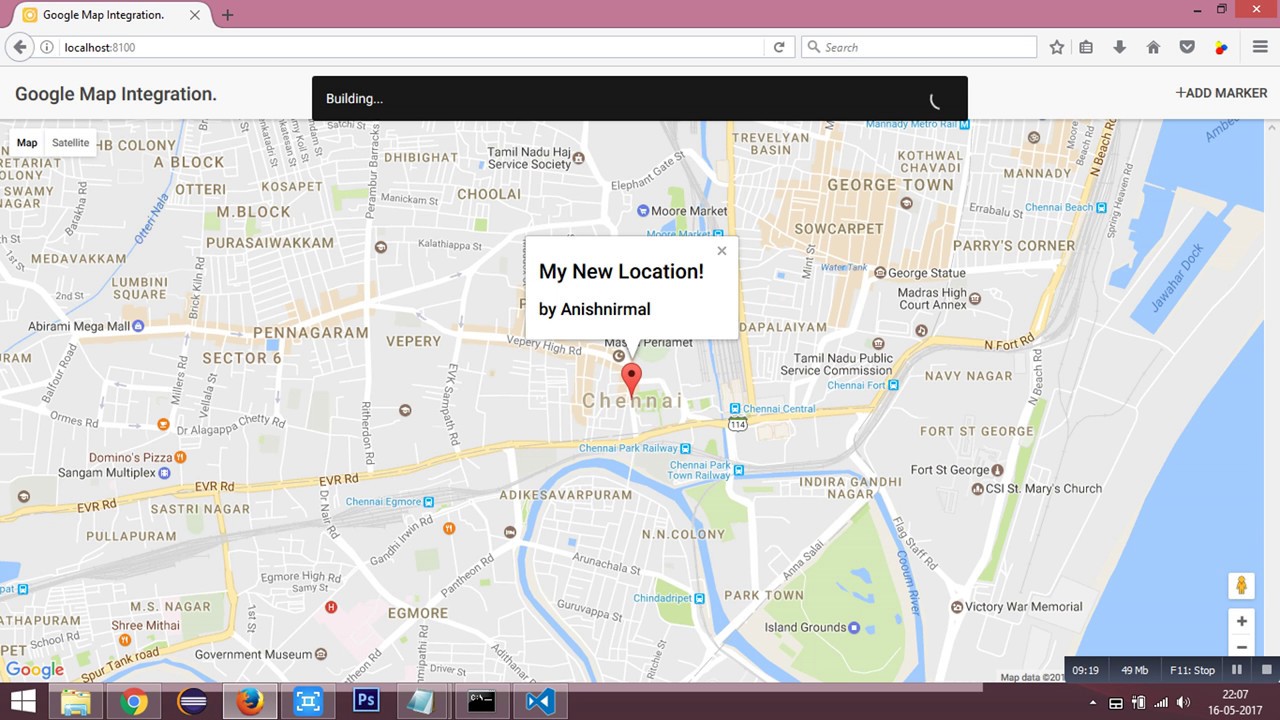 Google Map integration in Ionic 2 using JavaScript API