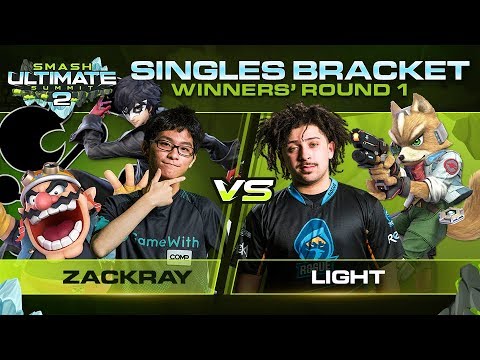 zackray vs Light - Singles: Winners Round 1 - Ultimate Summit 2 | G&W, Joker, Wario vs Fox