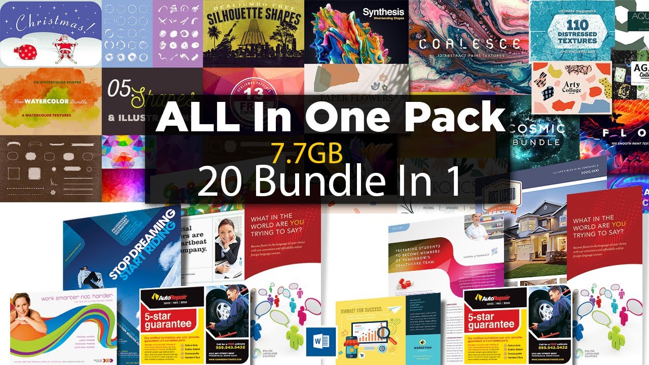 20 Graphics Templates Bundle In One Download |Sheri SK| |Photoshop Files|