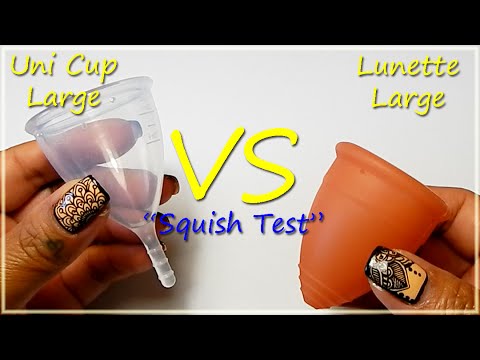 Uni Cup vs Lunette LARGE "Squish Test" - Menstrual Cups