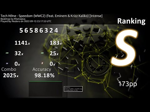 osu! | Nodoro | Tech N9ne - Speedom (WWC2) (feat. Eminem & Krizz Kaliko) [Intense] | 5.22★