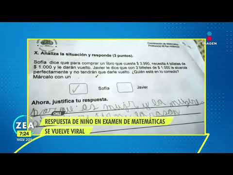 Respuesta de niño en examen de matemáticas se vuelve viral | Noticias con Francisco Zea