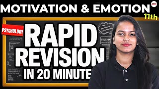 Class 11 Psychology Chapter 8 Motivation & Emotion Rapid Revision by Savvy Mam
