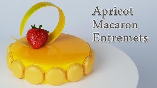 [ 마카롱 케이크]살구 마카롱 케이크 만들기/노색소 글라사주/아몬드 파나코타 만들기/apricot almond macaron cake recipe/サルグ·アーモンド·マカロンケーキ