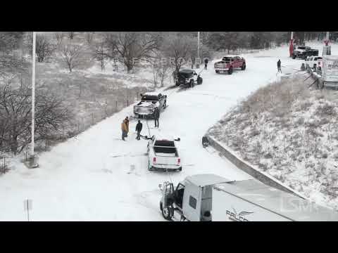 02-03-2022 DFW, TX - snow bands finally hit Fort Worth. Racing go karts in the snow