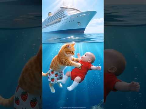 توتو انقذ البيبي من البحر 🐱😱😍 #cat #catvideos #catanimation #كرتون #viral #اكسبلور #cartoon #funny