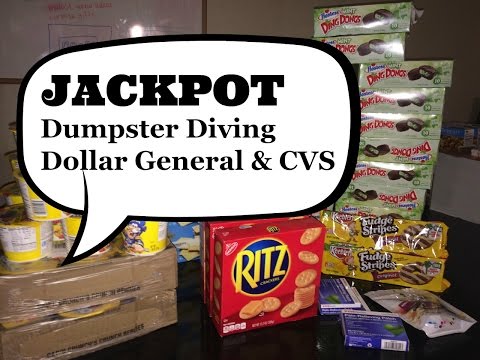 BIG SCORE Dumpster Diving! Ritz, Ding Dongs, Cereal and More! Video