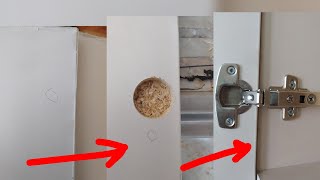 How to drill hole for door hinge + measurements for standard hinge.