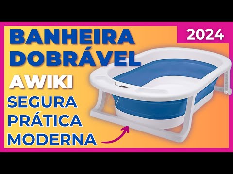 Banheira Retrátil AWIKI com Termômetro | Dobrável e Portátil | Banheira de bebê 2024