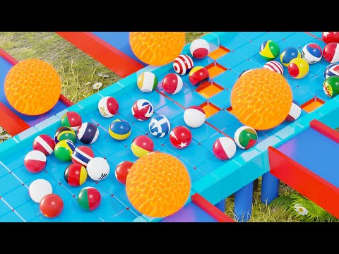 Marble Race Escape from LAVA BALLS - 35 Countries Tournament