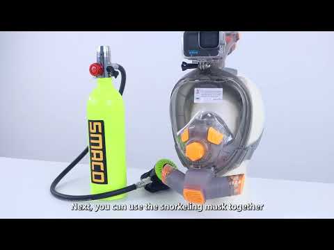 How To Connect the M8038 Snorkel Mask to the Mini Scuba Tank?