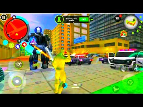 Rope Hero Vice Town Game  😜(Transformer Robot Ball Fight Policeman) Round Robot Ball Fight Tank 