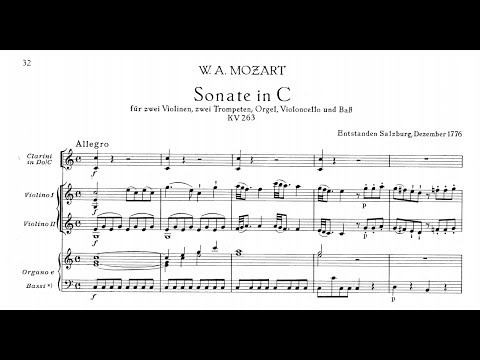 W. A. Mozart - CHURCH SONATA NO. 12 in C major, K.263 (With Score/Sheet Music)