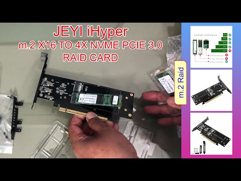 Ihyper-pro for M.2 X16 for 4X Nvme Pcie3.0 Gen 3 Pci-e VROC NVMe for Raid Card for M.2x16 M2x16 4X 32Gbps Ihyper video review thumbnail