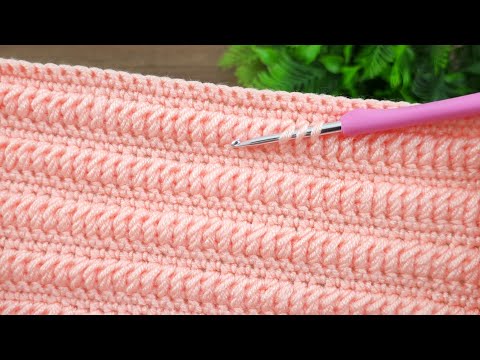 interesting technique **!! step by step crochet blanket model description #crochet #tunisian 