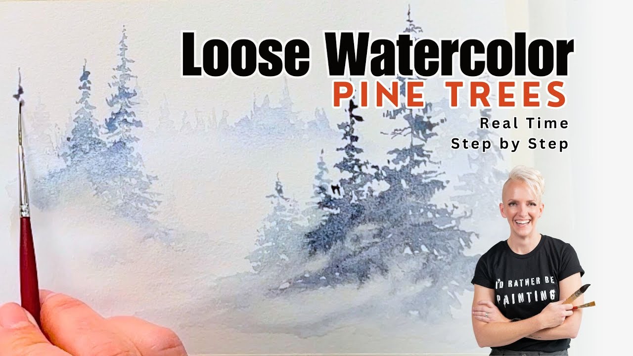 How to Watercolor Pine Trees - Step by Step Tutorial