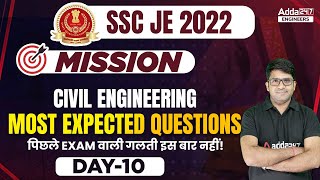 SSC JE 2022 | SSC JE Civil Engineering Lectures | Most Expected Questions #10 | By Pramod Sir