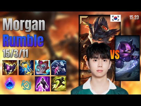 Morgan Top Rumble vs Kennen lol KR solo rank Full Game 15.23 | 모건 럼블 vs 케넨
