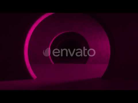 Abstract tunnel corridor with bright pink neon lights | Motion Graphics - Envato elements
