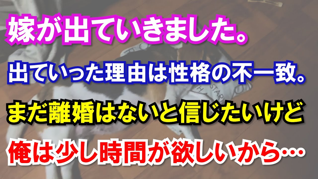 嫁が出ていきました。出ていった理由は性格の不一致。まだ離婚はないと信じたいけど少し時間が欲しいから…