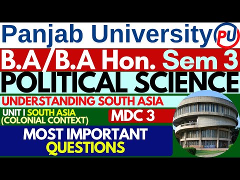 South Asia | Colonial Context |Sem 3 MDC Political Science |BA Sem 3 MDC Political Science |PUC| P 2