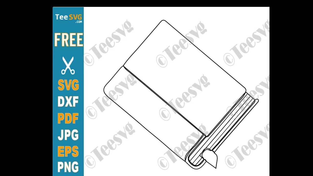 Book Cover CLIPART Black and White FREE PNG SVG with Transparent Background - Closed Book Cover
