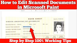 How to Edit Scanned Document in Microsoft Paint