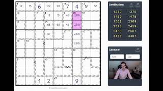 Live solve of 10/10 Difficulty Killer Sudoku (Part 1 of 2)