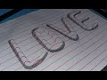 Word LOVE 3D Trick Art On Line Paper Opticail How To Draw LimdaArt
