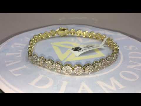 Sparkling Round Diamond Clustered Tennis Bracelet