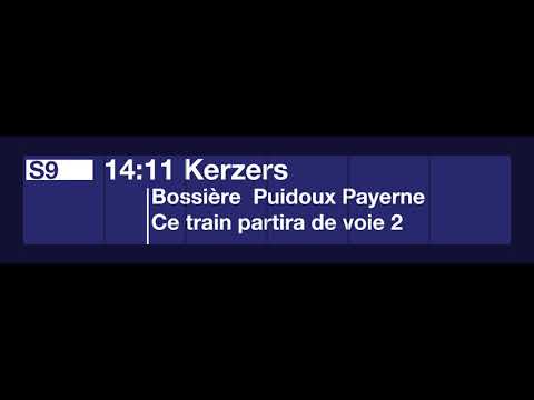 annonce CFF TTS - changement de voie de la S9 pour Kerzers