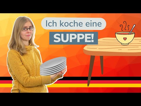 Eine Hühnersuppe kochen - Cooking a chicken soup - Rezepte - A2 / B1 - German to go