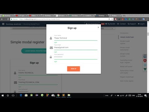 Bootstrap 4 in Hindi Part 14 Bootstrap 4 Modal in Hindi | Signup Login Page Pop Up with Bootstrap 4