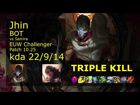 Jhin ADC vs Samira - EUW Challenger 22/9/14 Patch 10.25 Gameplay
