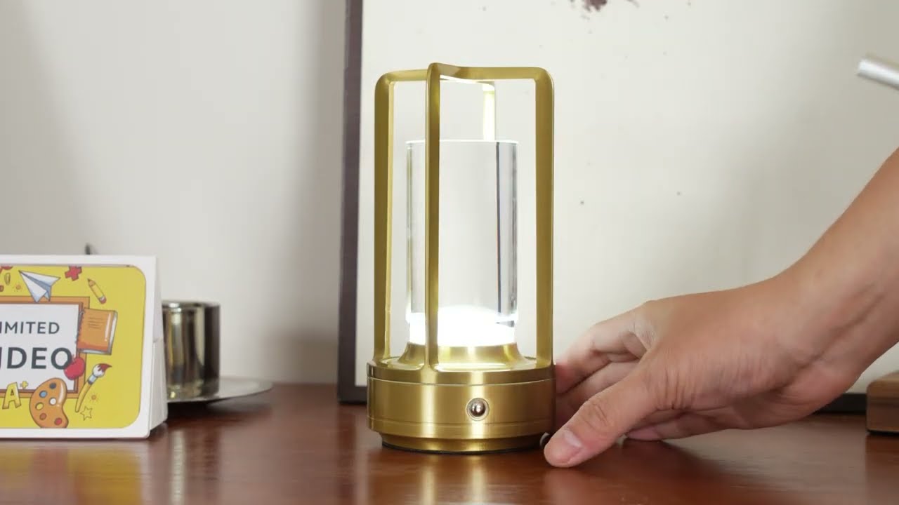 Lantern Cordless Crystal Table Lamp video 2