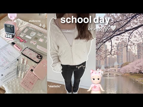 a realistic school day in my life: come w me to school, grwm, studying📓