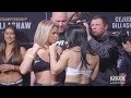 UFC Brooklyn: Paige VanZant vs. Rachael Ostovich Weigh-In Staredown - MMA Fighting