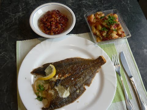 Scholle mit Speckstippe und Speckkartoffelsalat