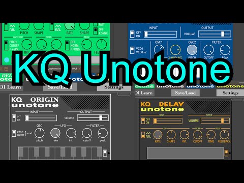 KQ Unotone Synth suite - mini jam - GR-16 Drum Machine - AudioDamage - AUVideoPlayer - iPad iOS 15